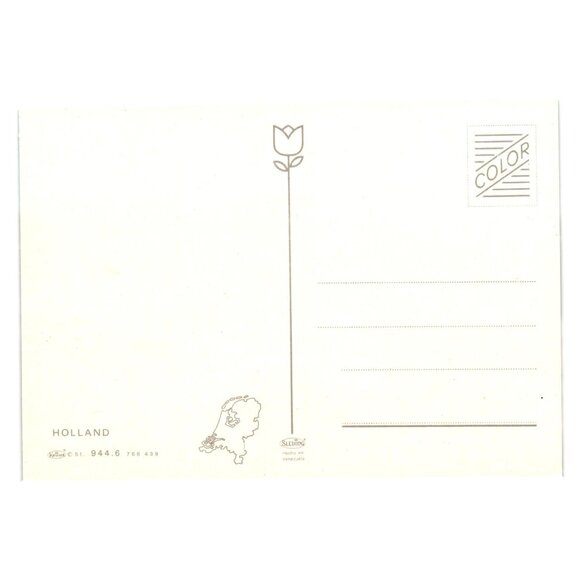 Vintage Holland Postcard Windmill Cheese Boats Folk Costumes Multiview Unused - Picture 2 of 2